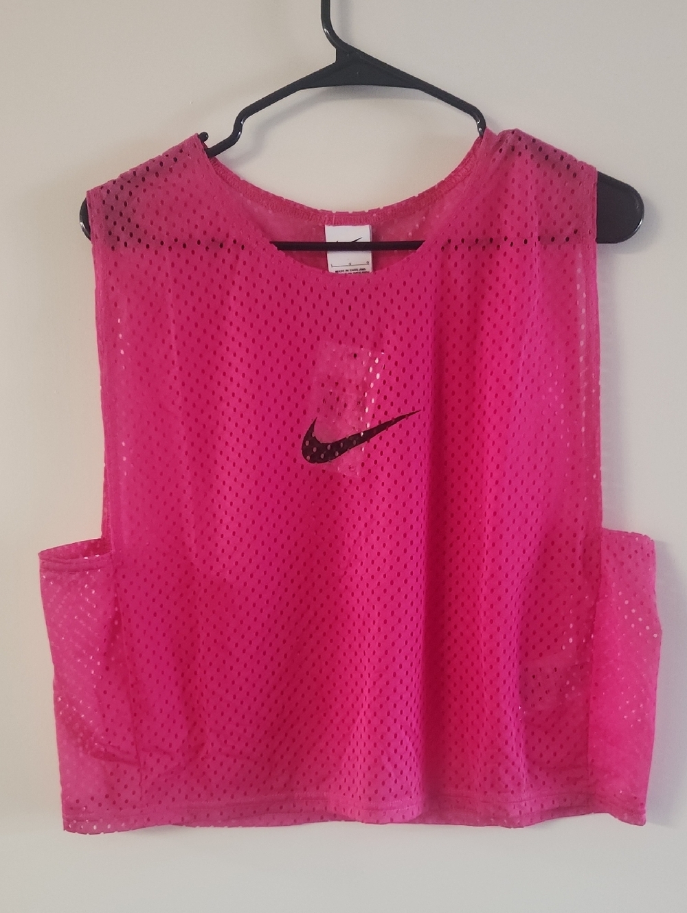 Nike Hot Pink Mesh Training Tank with Black Swoosh